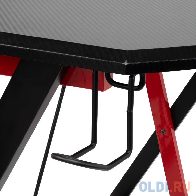 Стол игровой Оклик 521G столешница МДФ черный каркас красный 110х60см - фото 9