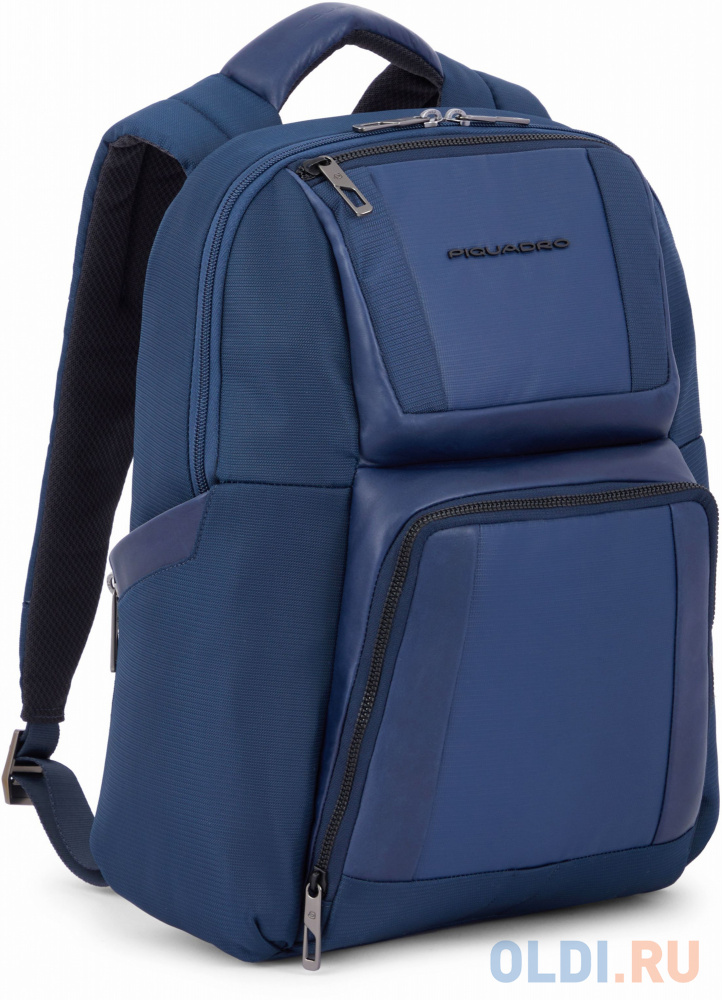 Рюкзак Piquadro Wallaby CA6219W120/BLU синий полиэстер/натур.кожа сумка для ноутбука piquadro harper ca5681ap tm темно коричневый натур кожа