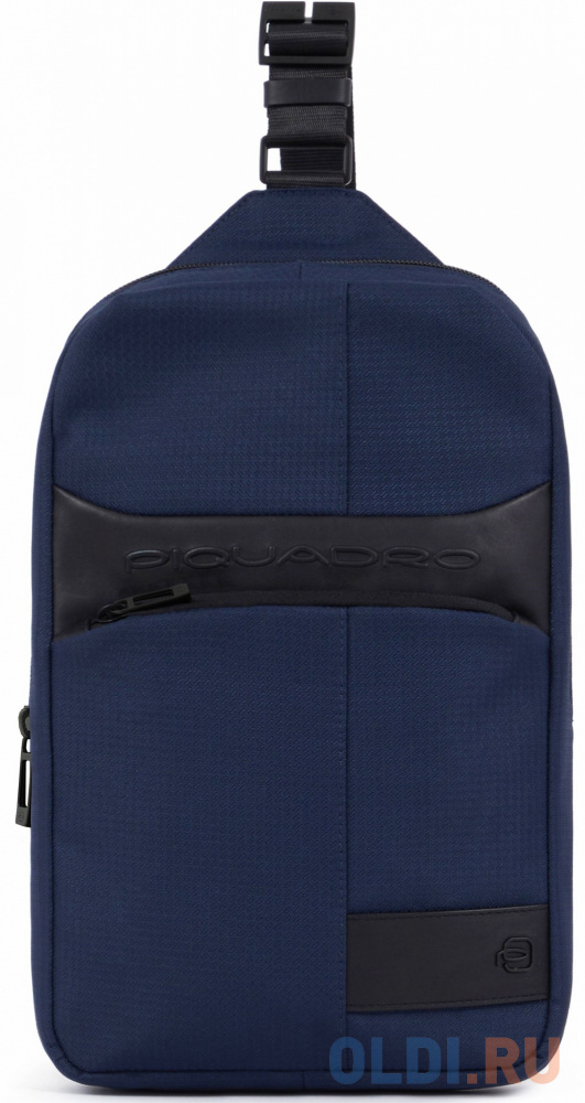 Рюкзак слинг Piquadro Wollem CA5751W129/BLU синий полиэстер/натур.кожа сумка для ноутбука piquadro harper ca5681ap tm темно коричневый натур кожа
