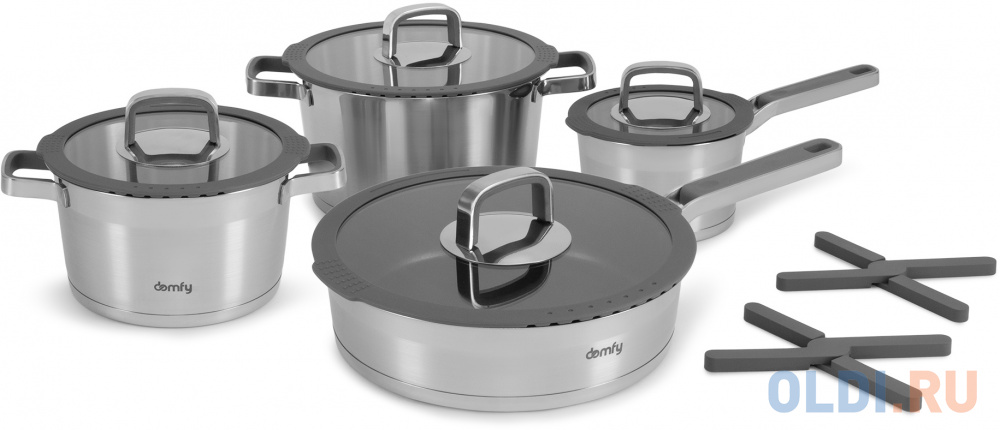 Набор посуды Domfy Home Grigio 10 предметов (DKM-CW206) набор кистей из 7 предметов с чехлом silver traver kit