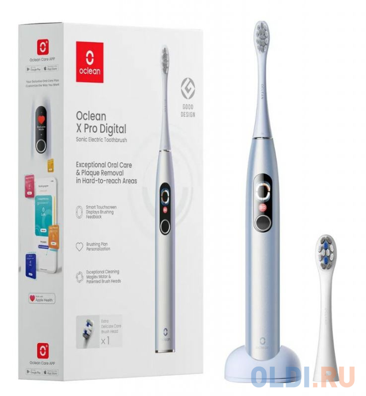 Зубная щетка электрическая Oclean X Pro Digital Y2076 серебристый фен щетка supra phs 2024r серебристый