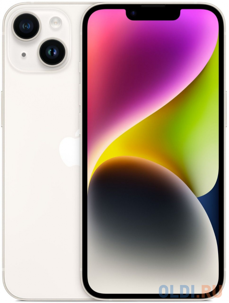 Смартфон Apple A2884 iPhone 14 128Gb 6Gb сияющая звезда моноблок 3G 4G 2Sim 6.1