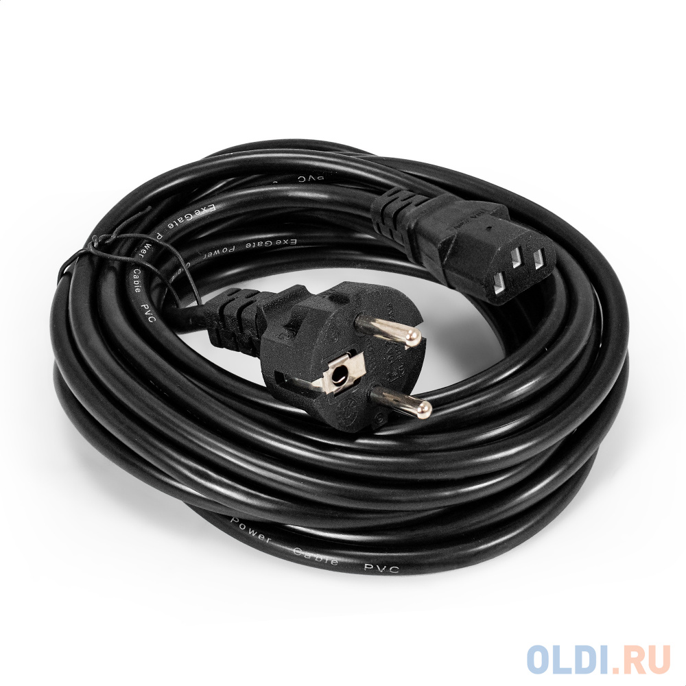 

Кабель питания ExeGate Power PC-5P (Евровилка Schuko->C13, VDE-250V-3*1.0mm2, медь, черный, 10A, 5м)