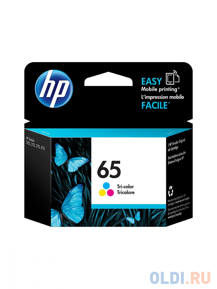 Струйный картридж 65 (N9K01AA) для HP DeskJet, многоцветный, 100 стр - фото 1