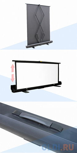 Экран для проектора S'OK SCPSF-203x152 100'' 4:3 переносной, напольный, ручной, черный - фото 4