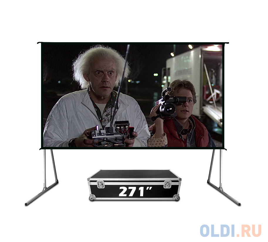 Экран Cinema S'OK серии Fast Folder SCPSFF-600x338FR 271'' 16:9 напольный, полотно White PVC