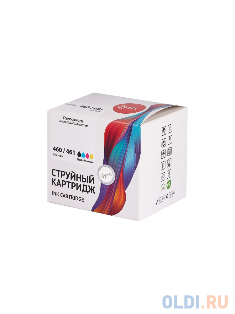 

Набор струйных картриджей Sakura 3711C004 (460 Black/ 461 Color) для Canon PIXMA TS5340/TS7440, пигментный тип чернил, мультипак, 15/15 мл., 400 к.