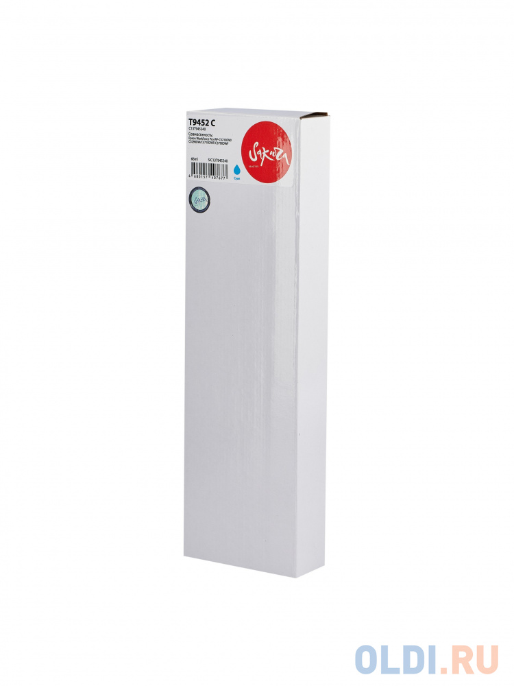 

Контейнер с чернилами Sakura C13T945240 (T9452 C) для Epson WorkForce Pro WF-C5210DW/C5290DW/C5710DWF/C5790DWF, пигментный тип чернил, голубой, 66 мл.