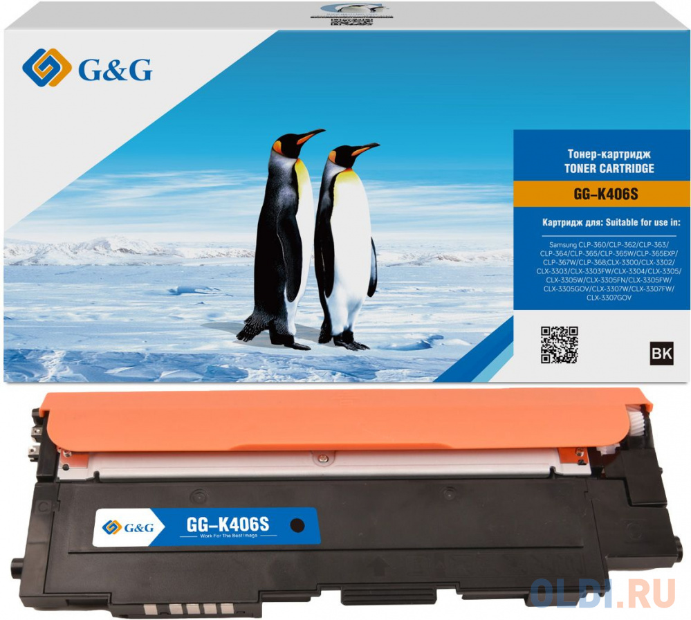 Картридж лазерный G&G GG-K406S черный (1500стр.) для Samsung CLP-360/362/363/365/367/368, CLX-3300/3302/3303/3304/3305/3307 - фото 1
