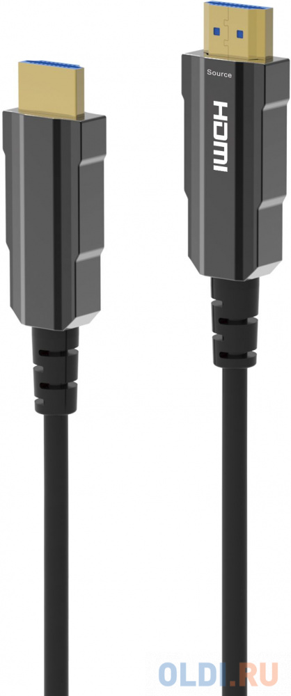 Кабель аудио-видео Digma HDMI (m)/HDMI (m) 20м. позолоч.конт. черный (HDMI-AOC2.1-20) - фото 1