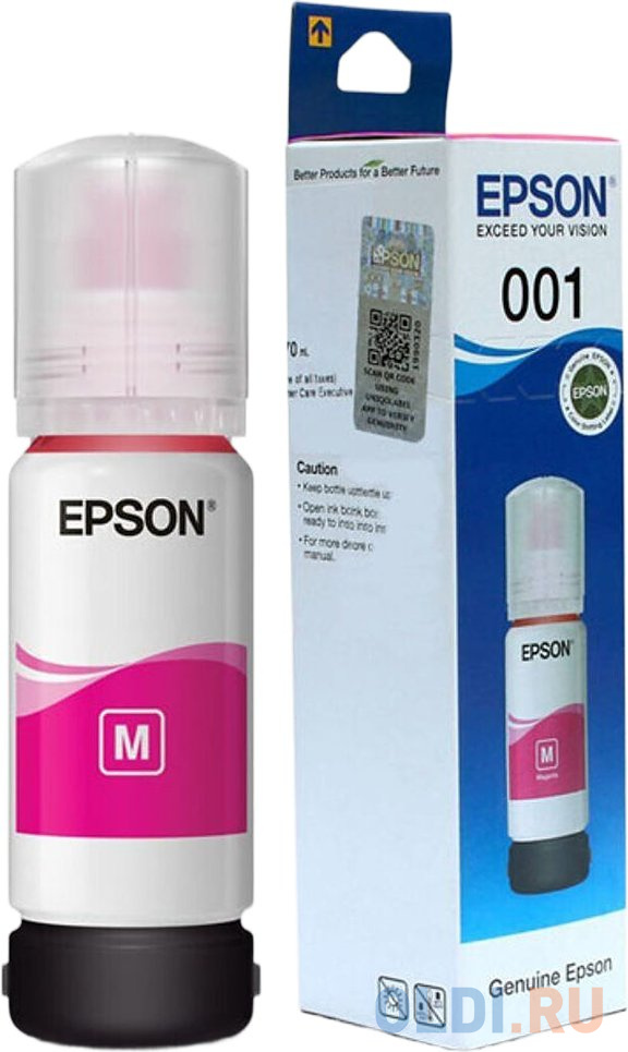 Чернила Epson 001 C13T03Y398 пурпурный 70мл для Epson L4150/L4160/L6160/L6170/L6190 - фото 1