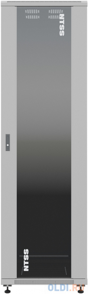 Шкаф серверный NTSS Премиум (NTSS-R42U6080GS) напольный 42U 600x800мм пер.дв.стекл металл 900кг серый IP20 сталь