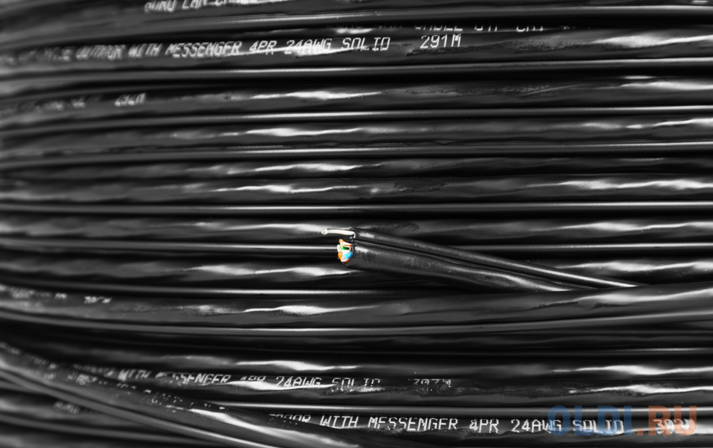 Кабель сетевой Buro UTP 4 пары cat5E solid 0.50мм Cu 305м черный outdoor стальной трос BU-COP-050-OUTDOOR - фото 6