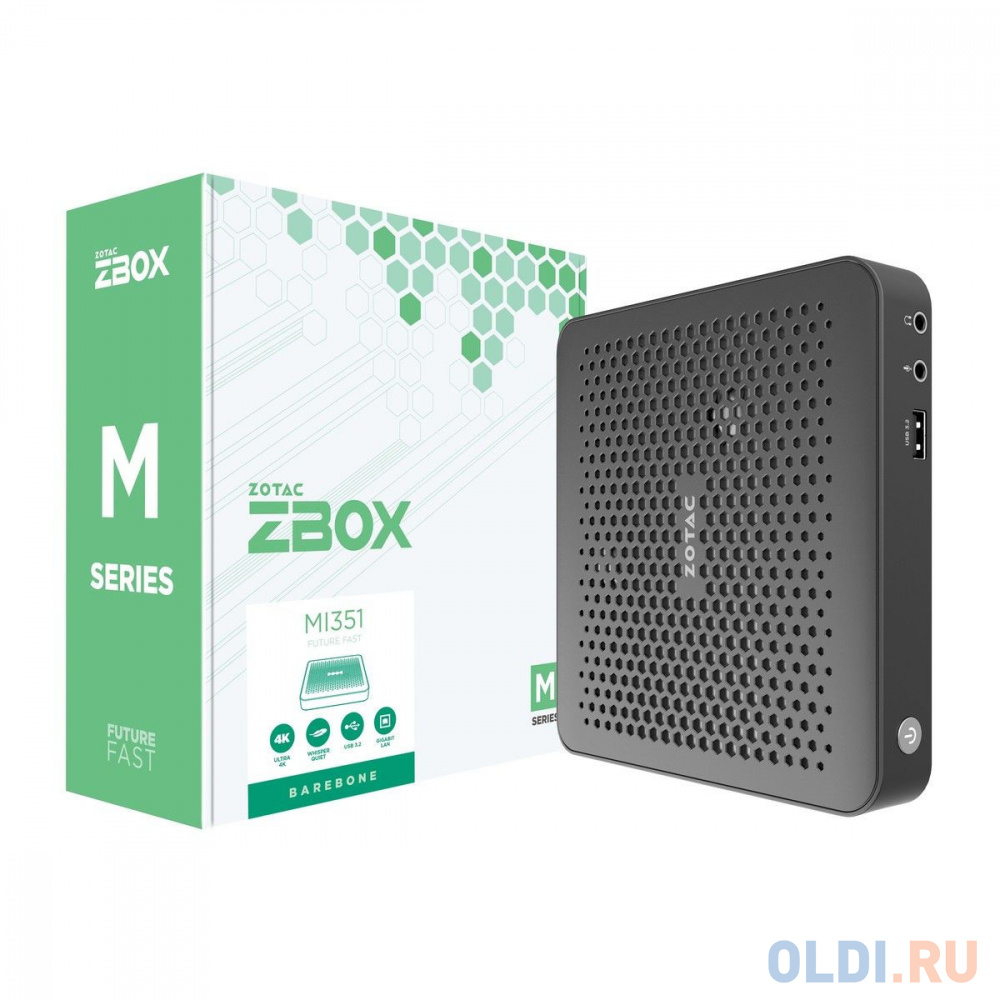 ZOTAC ZBOX-MI351-E, Barebone, Intel N100, WIFI, BT, EU PLUG 1x DDR5-4800 SODIMM, M.2 SSD SLOT, 1x GLAN, DP/HDMI - ZBOX-MI351-E