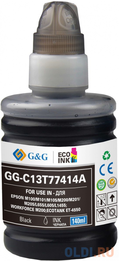 Картридж струйный G&G GG-C13T77414A черный (140мл) для Epson M100/105/200/205 - фото 1