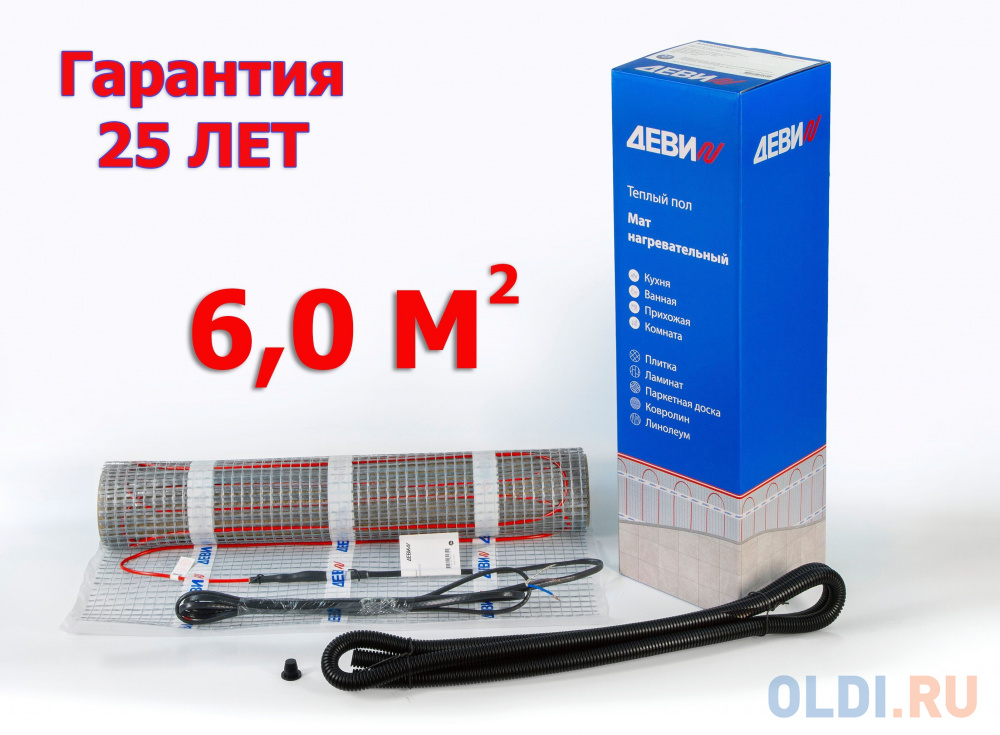 Нагревательный мат ДЕВИ Comfort Mat-150T   900 Вт   230 В   6 м2