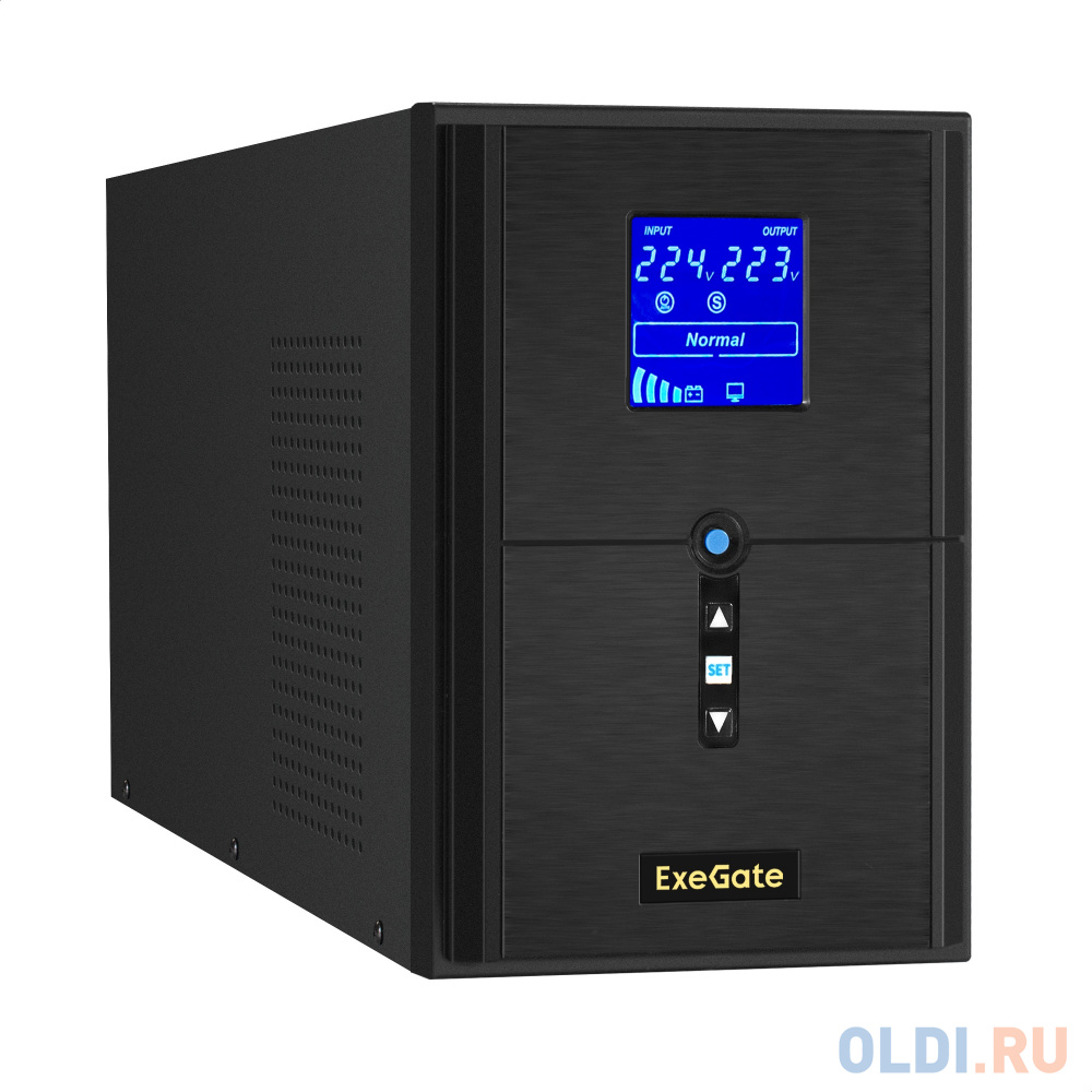 ИБП (инвертор, синус, для котла) ExeGate SineTower SZ-2000.LCD.AVR.3SH.1C13.USB <2000VA/1600W, чистая синусоида, LCD дисплей, AVR, 3*Schuko+1*C13 EX295989RUS - фото 1