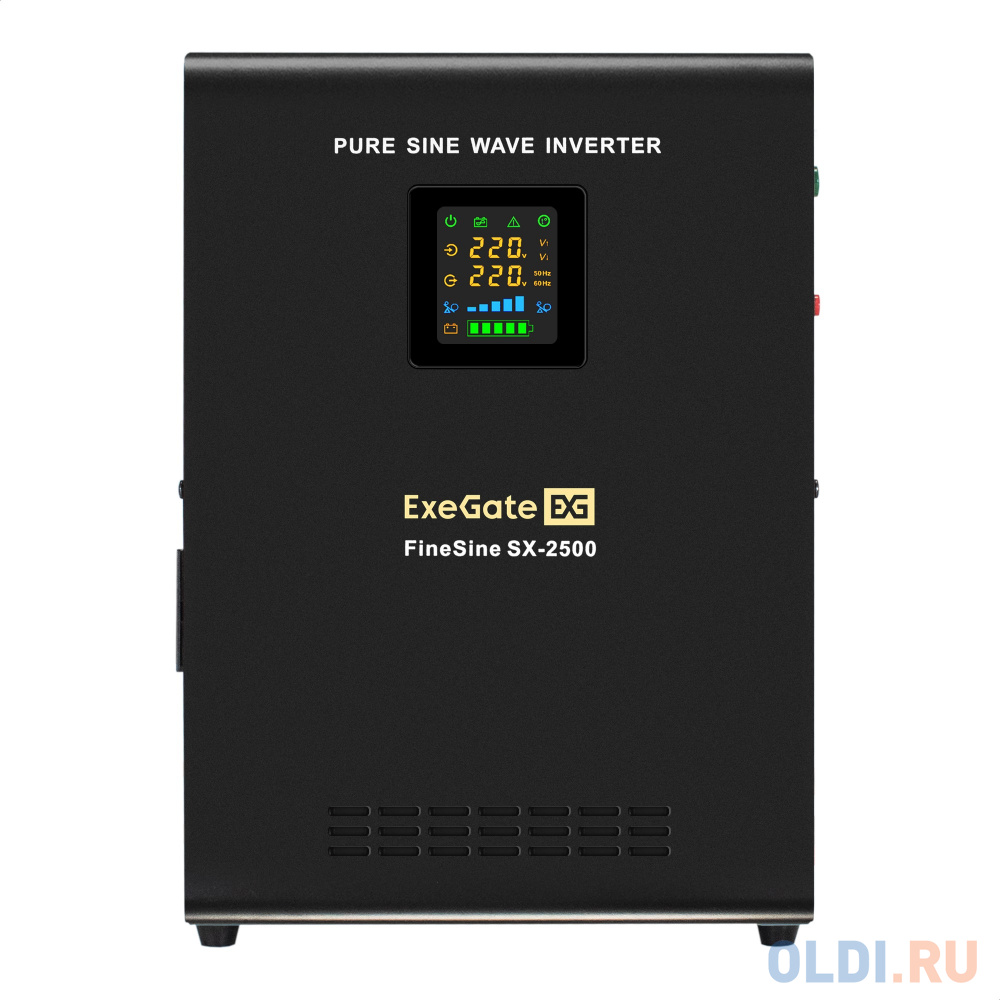 Комплект ИБП EX296002RUS + батарея 26Aч EX282970RUS 2шт (инвертор, синус, для котла, настенный) ExeGate FineSine SX-2500.LCD.AVR.2SH <2500VA/1800W EX296608RUS - фото 2