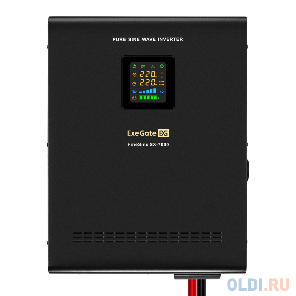 Комплект ИБП EX296005RUS + батарея 100Aч EX282985RUS 4шт (инвертор, синус, для котла, настенный) ExeGate FineSine SX-7000.LCD.AVR.2SH.T <7000VA/500 - фото 2