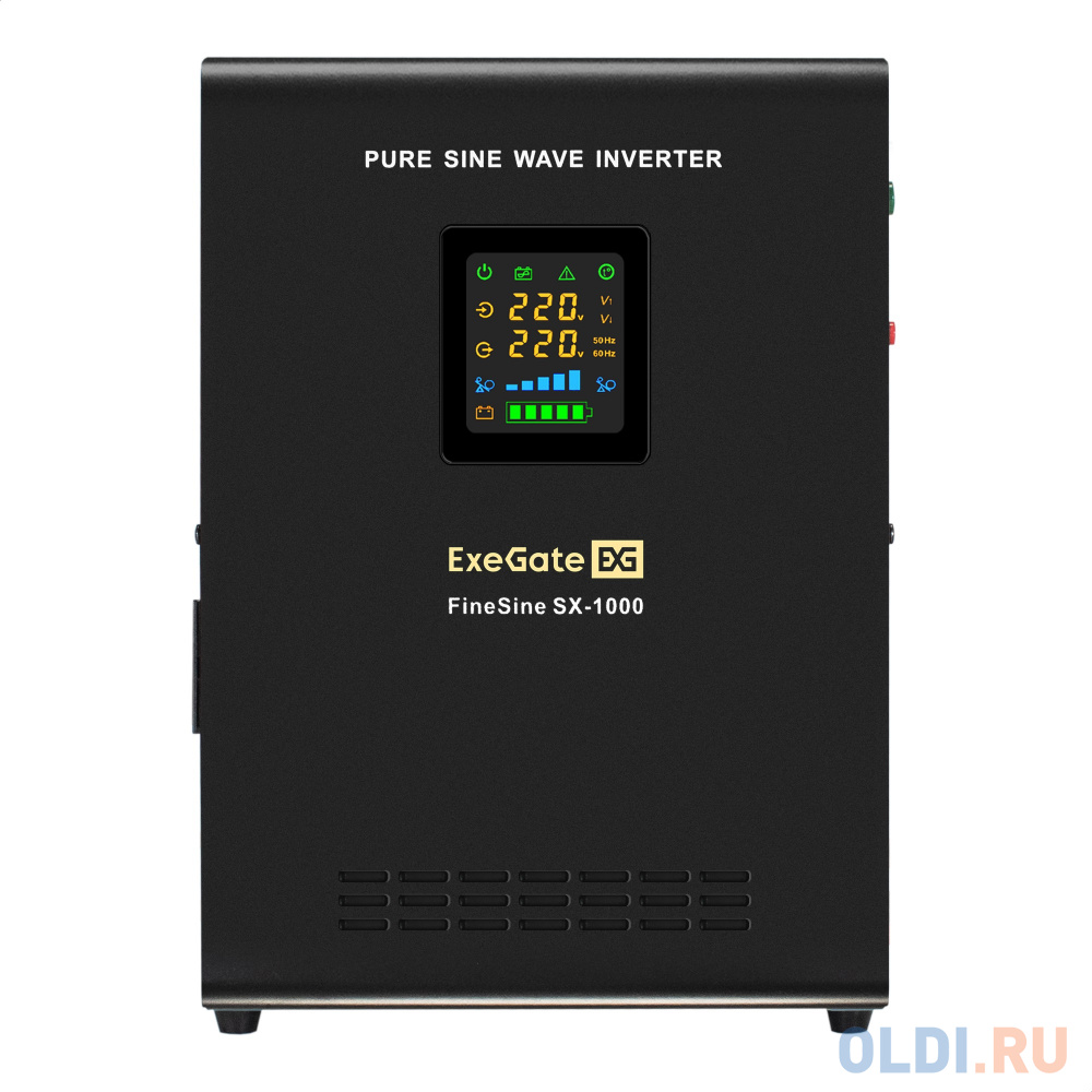 Комплект ИБП EX295997RUS + батарея 120Aч EX285657RUS 1шт (инвертор, синус, для котла, настенный) ExeGate FineSine SX-1000.LCD.AVR.2SH <1000VA/600W EX296557RUS - фото 2