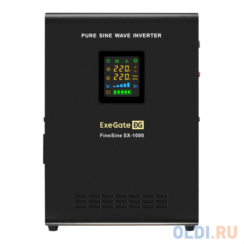 Комплект ИБП EX295997RUS + батарея 150Aч EX282990RUS 1шт (инвертор, синус, для котла, настенный) ExeGate FineSine SX-1000.LCD.AVR.2SH <1000VA/600W EX296559RUS - фото 2