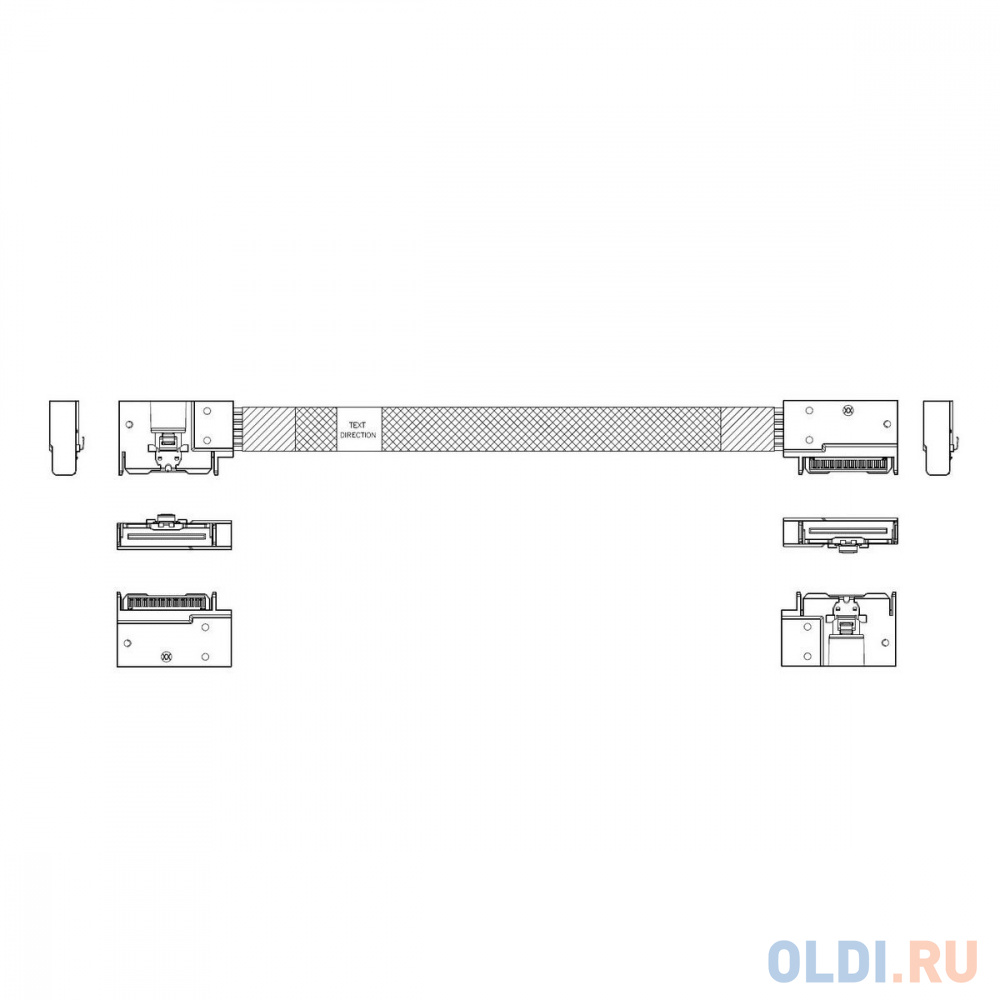 P732FGB00800-1    Cable MCIO x8 74P (угловой Left Exit)  -TO-  MCIO x8 74P (угловой Left Exit) , 85 Ohm, L:80cm (CMCMC)