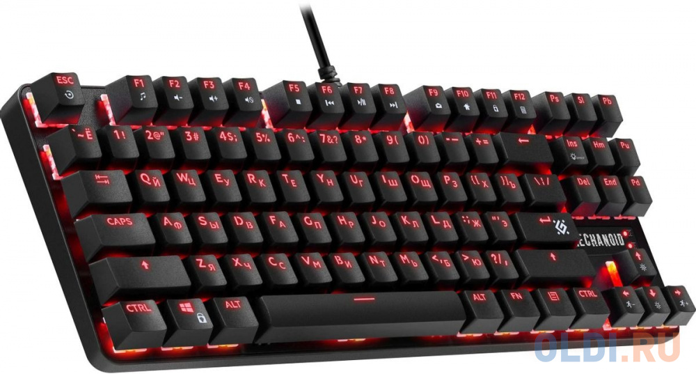 Игровая клавиатура DEFENDER MECHANOID чёрная (USB , SNK Brown, красная подсветка, 87 кл., GK-581) 45581 - фото 2