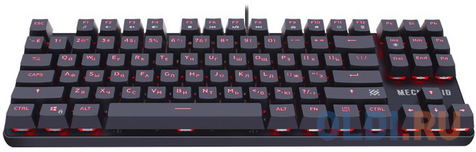 Игровая клавиатура DEFENDER MECHANOID чёрная (USB , SNK Brown, красная подсветка, 87 кл., GK-581) 45581 - фото 4