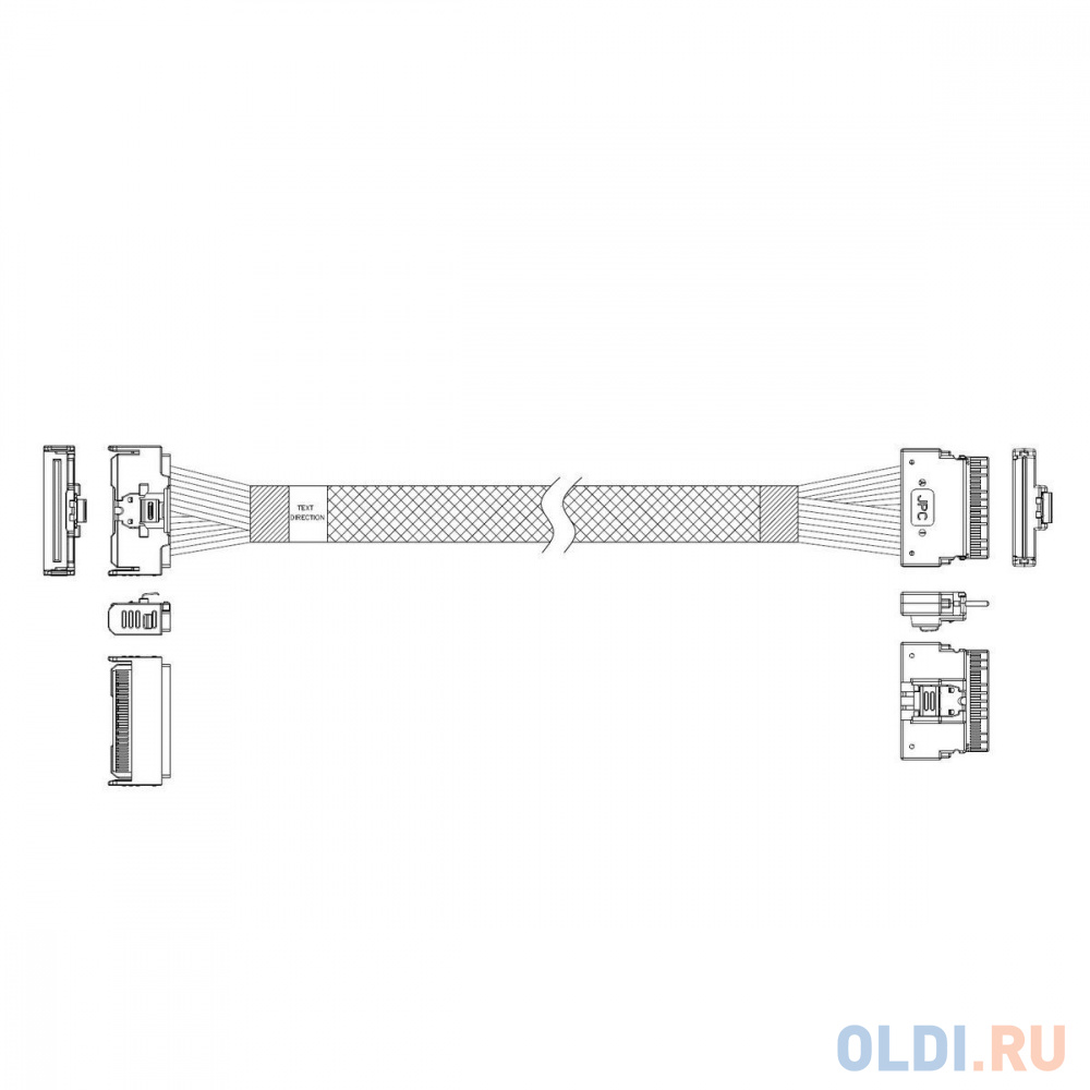 Кабель Amphenol RMC74-5874, MCIO x8 74P (прямой Straight Type) TO Slimline SAS x8 74P (SFF8654, прямой Straight Type) , 85 Ohm, L:100cm