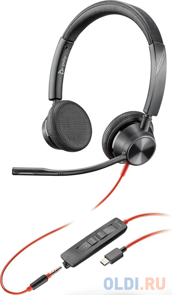 Гарнитура проводная/ Blackwire 3325, BW3325-M, MICROSOFT TEAMS CERTIFIED, USB-A, STEREO USB & 3.5MM HEADSET