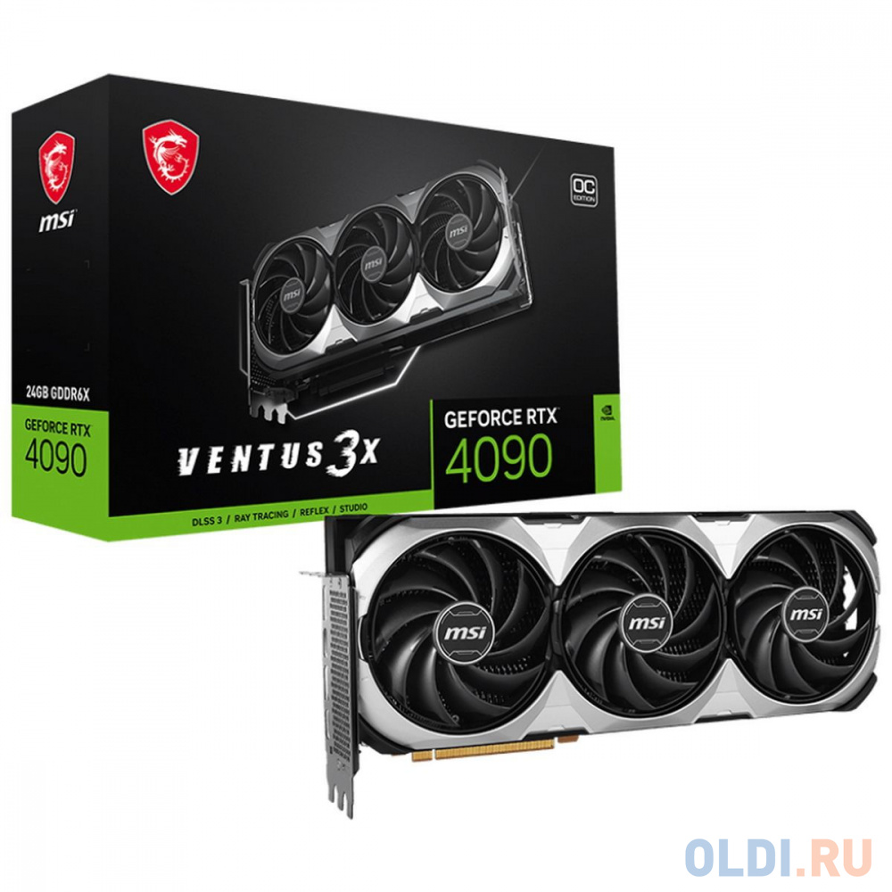 

Видеокарта MSI RTX4090 VENTUS 3X E OC 24GB GDDR6X 384bit 2xDP 2xHDMI 3FAN RTL