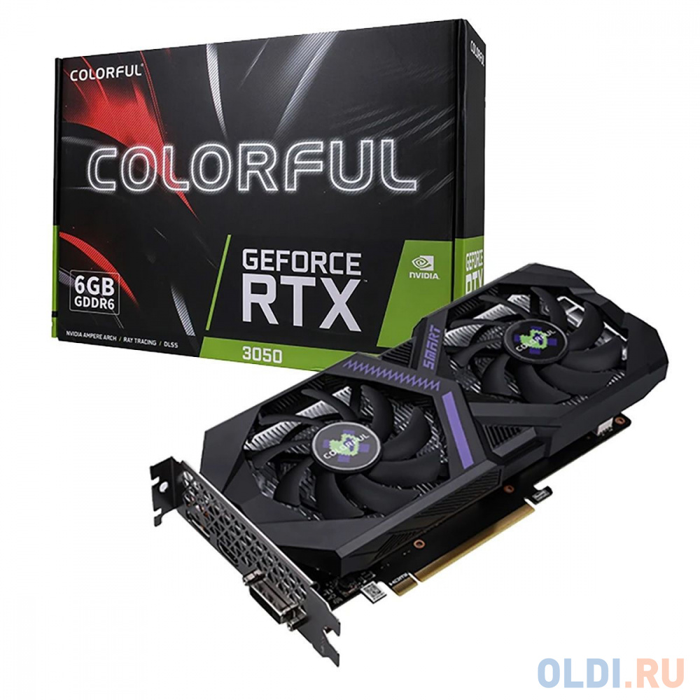 

Видеокарта Colorful RTX 3050 6GB-V GDDR6 94bit DVI DP HDMI 2FAN RTL