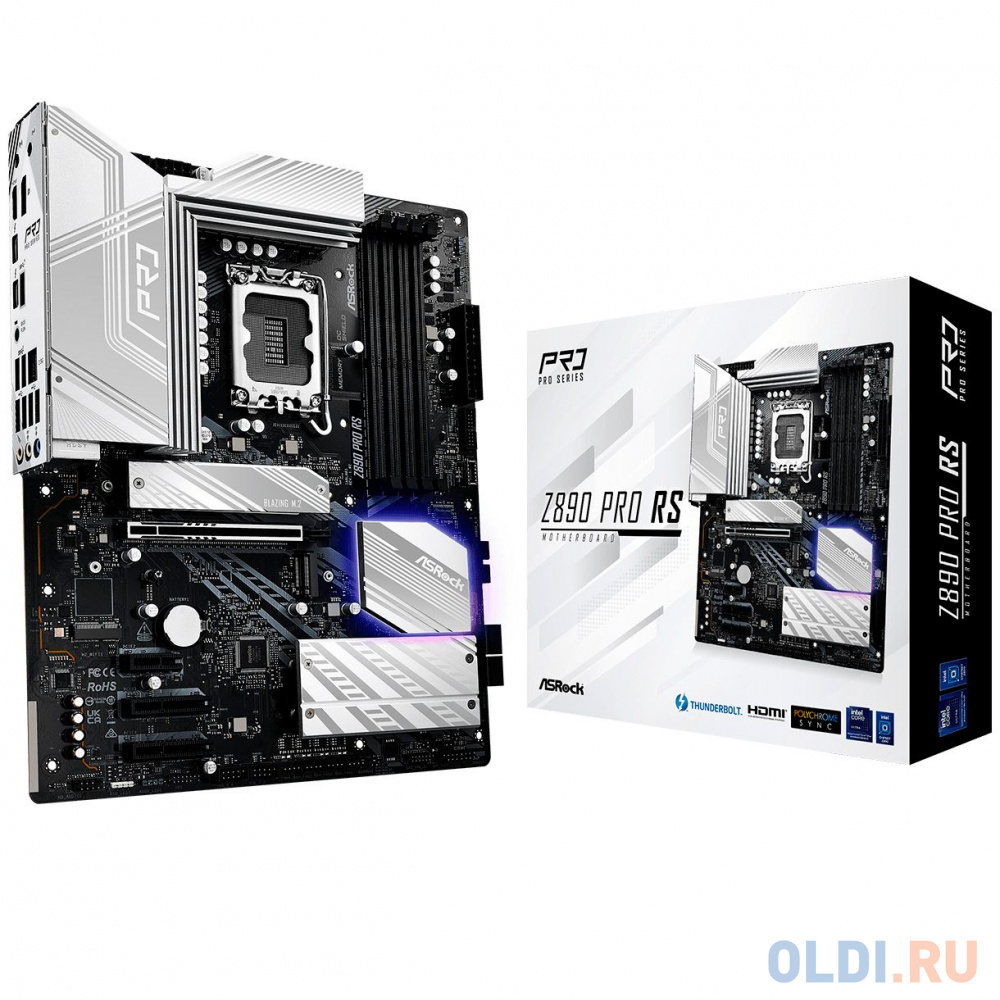 ASROCK Z890 PRO RS, LGA1851, Z890, 4*DDR5, 4*SATA, 4*M.2, 3*USB 3.2, 4*USB 2.0, 2*Type-C, 1*PCIx16, 2*PCIx4, 1*M.2 (Key E), HDMI+DP, ATX - Z890 PRO RS