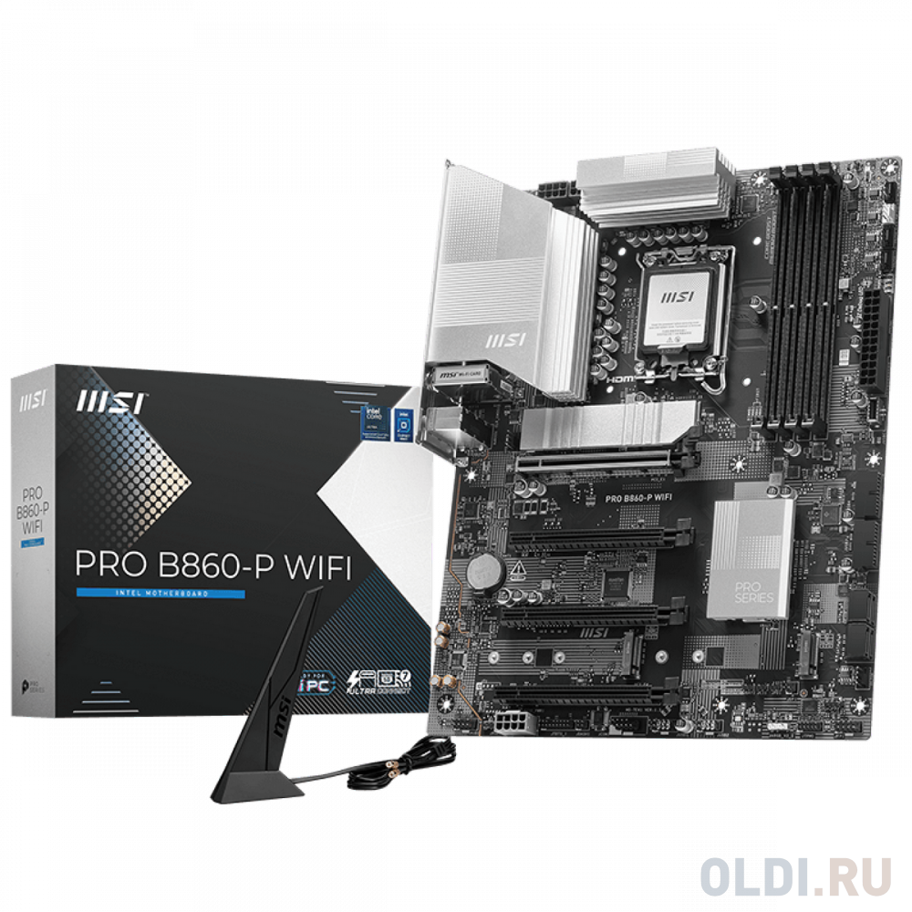 Материнская плата MSI PRO B860-P WIFI B860, LGA1851, 4*DDR5, 4*PCIEx16, 3*M.2, 1*TypeC, 2*USB3.2Gen2, 6*USB3.2Gen1, 8*USB2.0, 4*SATA3.0, 5G, Type-C DP - PRO B860-P WIFI
