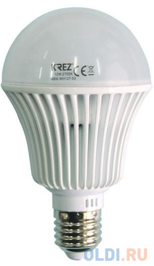 Лампа светодиодная колба KREZ E27 12W 2700K 4BM-WH127-03