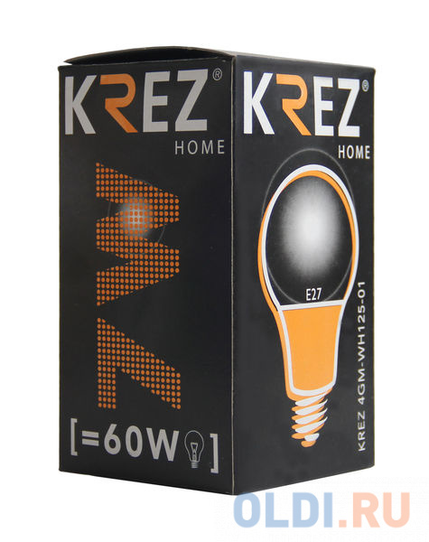 Лампа светодиодная шар KREZ E27 7W 2700K 4GM-WH125-01 фото