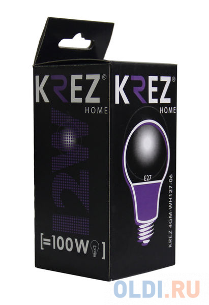 Лампа светодиодная груша KREZ E27 12W 2700K 4GM-WH127-06 фото