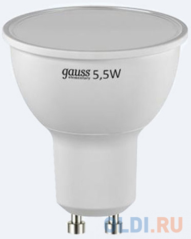 Лампа светодиодная полусфера Gauss LED Elementary MR16 5.5W GU10 5.5W 2700K лампа светодиодная груша gauss led elementary 23215 e27 15w 2700k