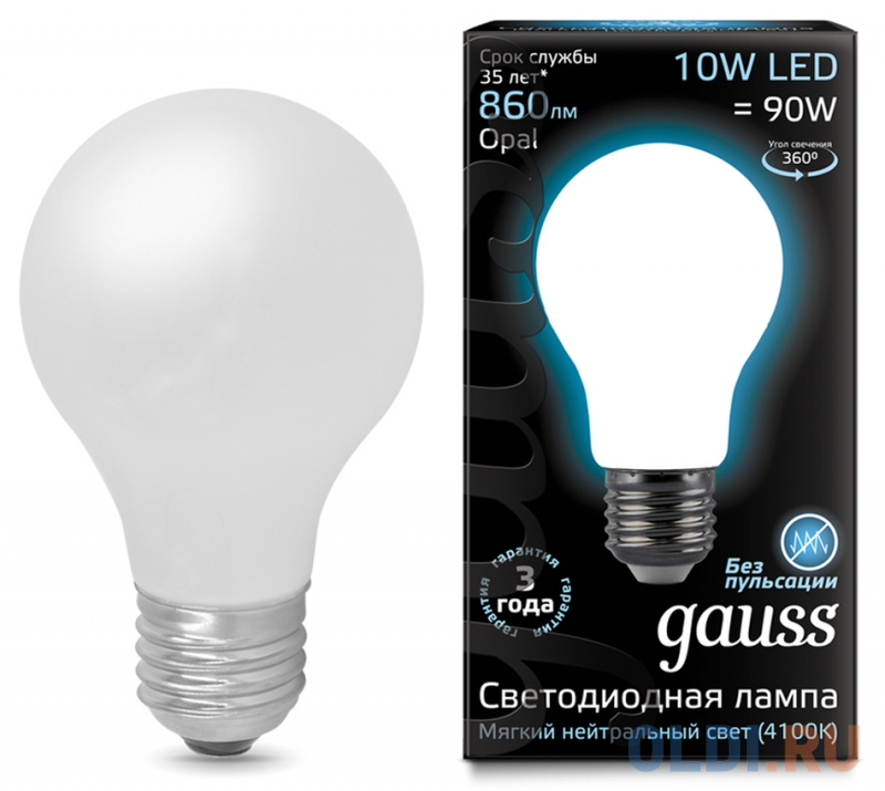 Лампа светодиодная груша Gauss 102202210 E27 10W 4100K лампа светодиодная груша gauss led elementary 23215 e27 15w 2700k