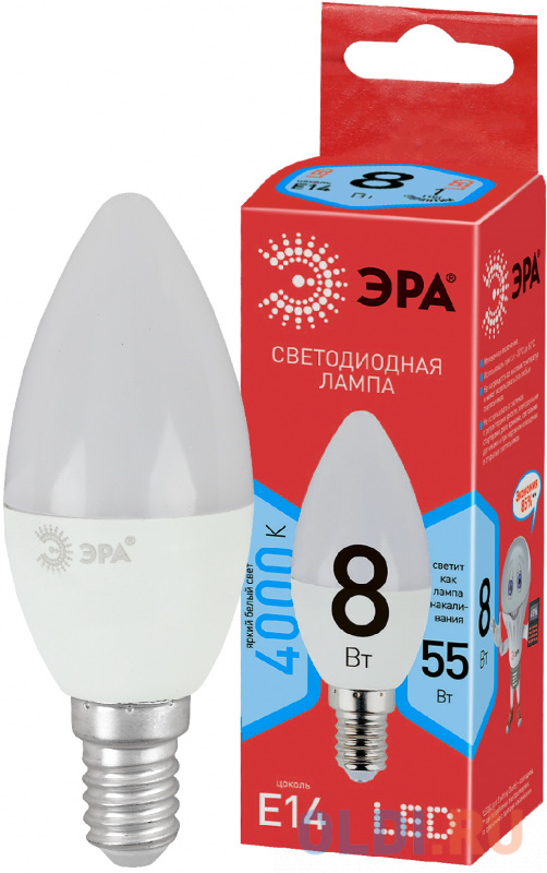 

Лампа светодиодная свеча Эра Б0030019 E14 220W 4000K