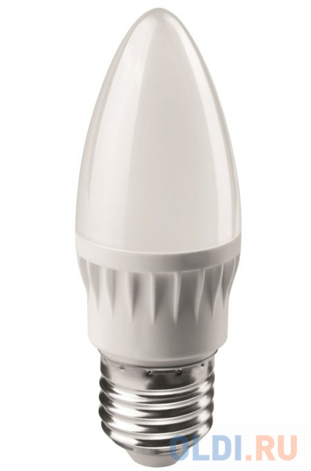 

ЛАМПА СВЕТОДИОДНАЯ (LED) "ОНЛАЙТ" C37 СВЕЧА 06W 4000 К E27, МАТОВ., ХОЛ. СВЕТ (10/100) 71 631