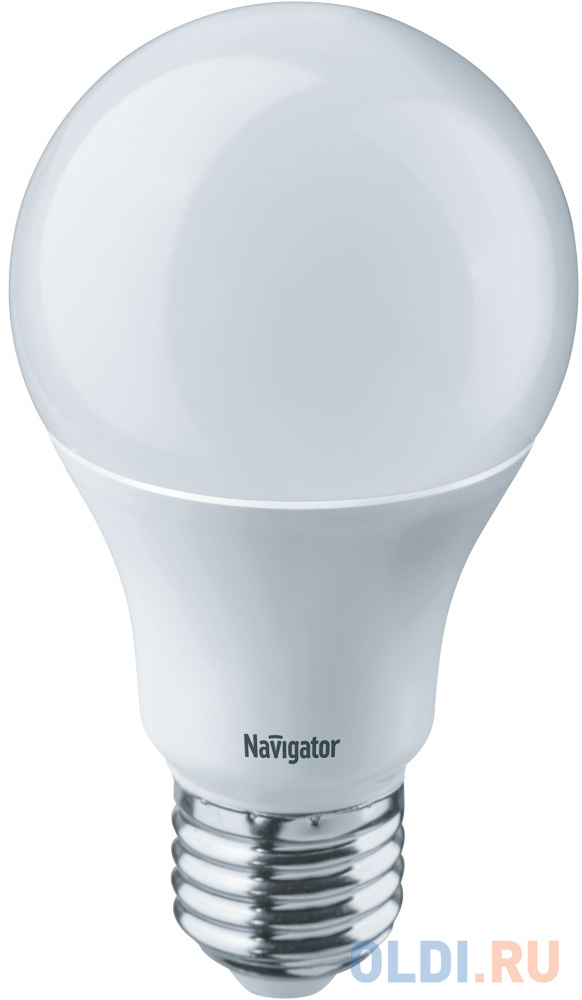 

ЛАМПА СВЕТОДИОДНАЯ (LED) A60 ГРУША 10W 4000 К E27, ХОЛ. СВЕТ (10/100) "NAVIGATOR" 94 388