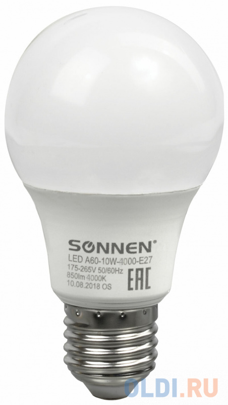 

Лампа светодиодная груша Sonnen 453696 E27 10W 4000K