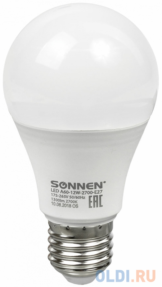 

Лампа светодиодная груша Sonnen 453697 E27 12W 2700K