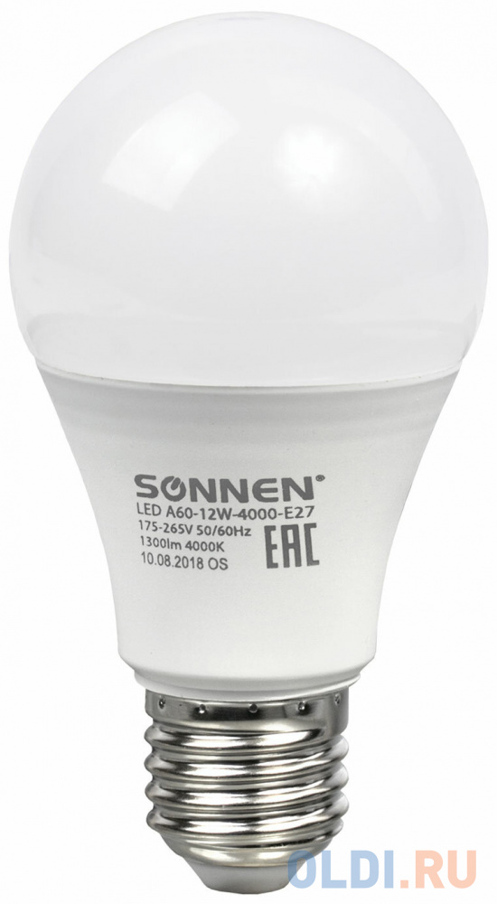 

Лампа светодиодная груша Sonnen 453698 E27 12W 4000K