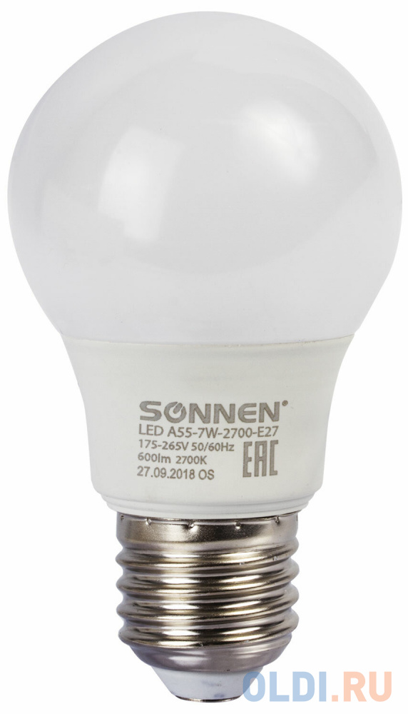 

Лампа светодиодная груша Sonnen 453693 E27 7W 2700K