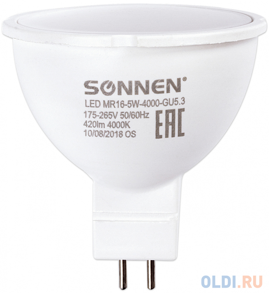 

Лампа светодиодная полусфера Sonnen 453714 GU5.3 5W 4000K