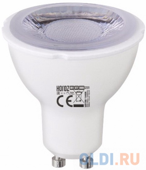 

ХОРОЗ 001-022-0006 Светодиодная лампа 6W 6400К GU10 Дим.