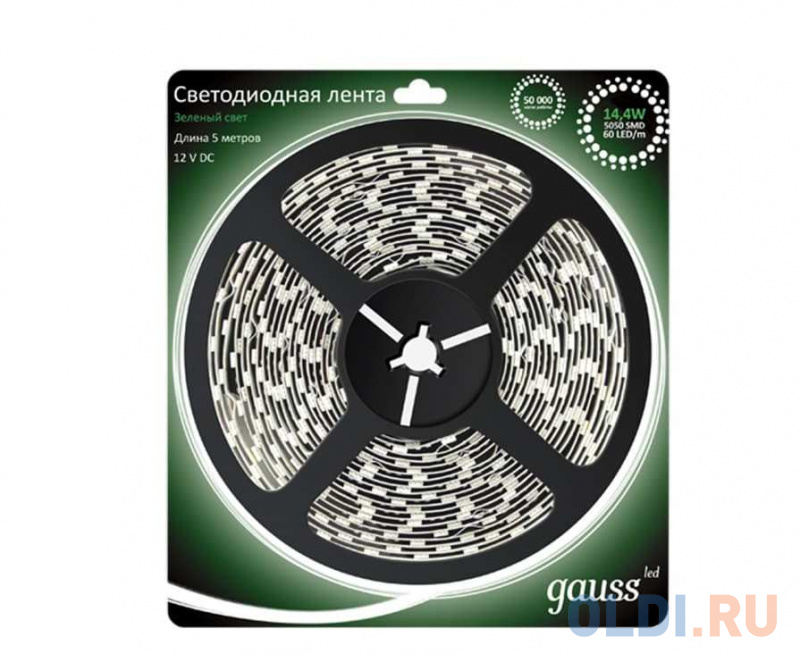 

Светодиодная лента Gauss 5M зеленый 14,4W IP66 EB311000614