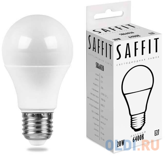 

Лампа светодиодная груша Saffit 55015 E27 20W 6400K